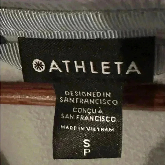 Athleta Triumph Printed Hoodie Sz SP Zip Jacket Green Floral Stretch - Picture 11 of 15